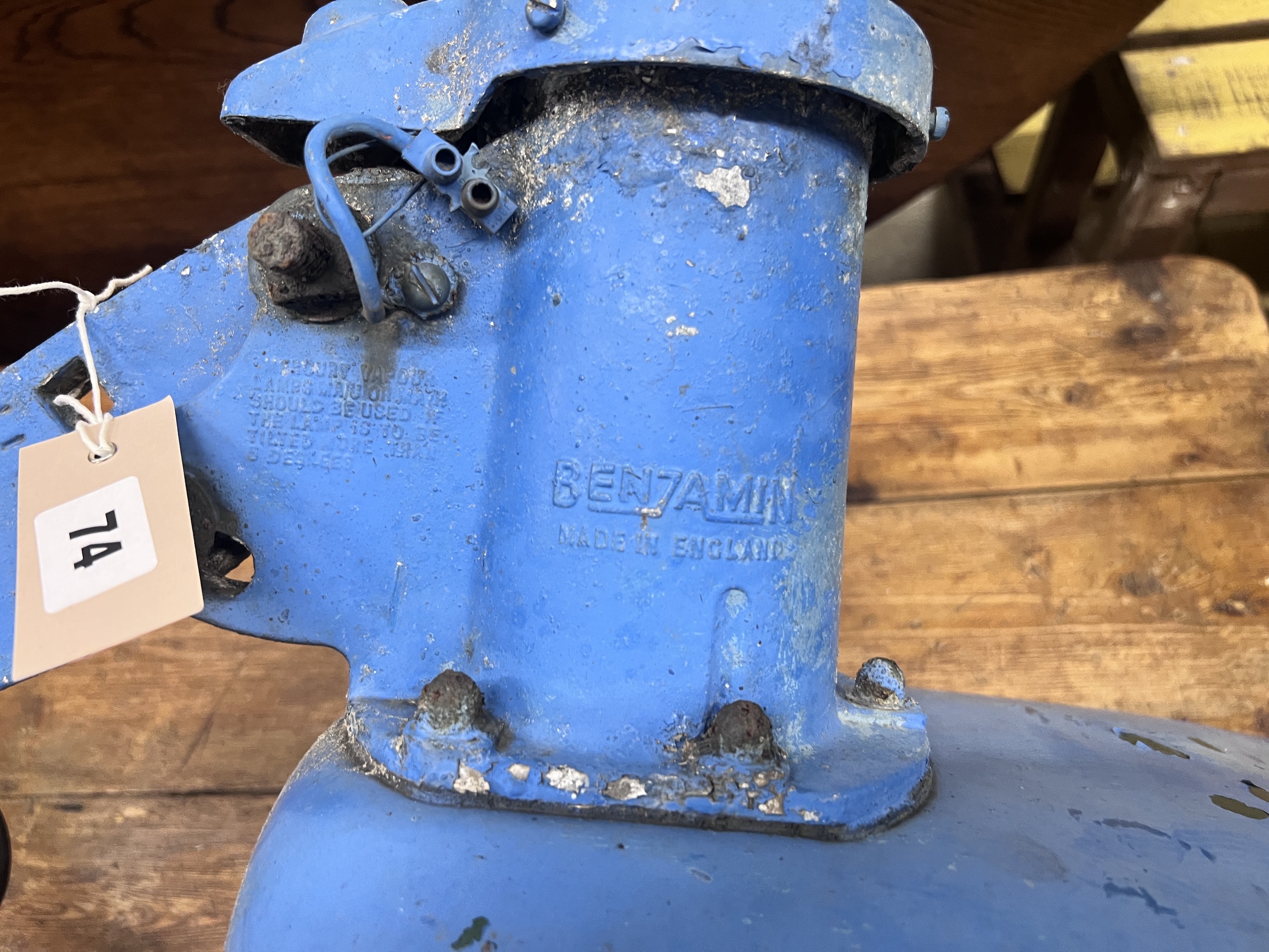 A vintage Benjamin industrial wall light, length 127cm